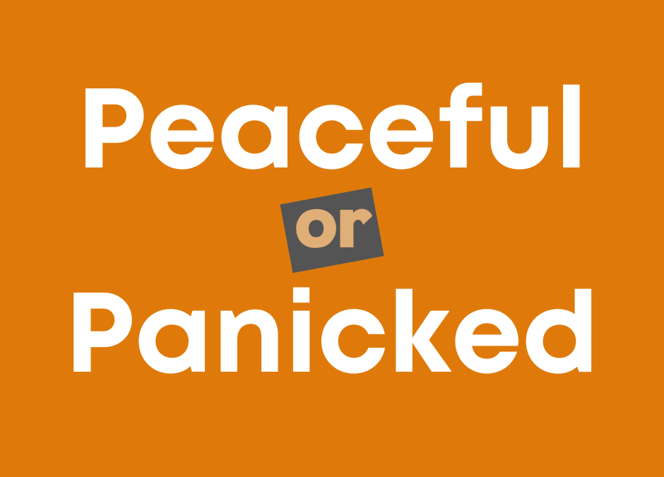 peaceful or panicked mindset
